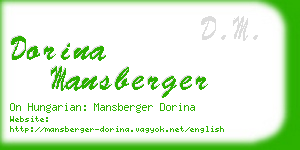 dorina mansberger business card